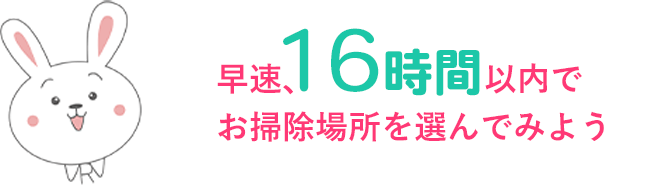 早速、お掃除箇所を選んでみよう